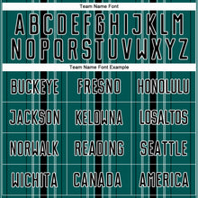 Charger l'image dans la galerie, Custom Midnight Green Black-White Stripe Sublimation Soccer Uniform Jersey