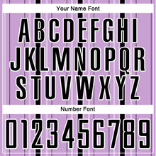 Загрузить изображение в средство просмотра галереи, Custom Light Purple Black-White Stripe Sublimation Soccer Uniform Jersey