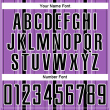 Загрузить изображение в средство просмотра галереи, Custom Medium Purple Black-White Stripe Sublimation Soccer Uniform Jersey