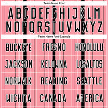 Load image into Gallery viewer, Custom Medium Pink Black-White Stripe Sublimation Soccer Uniform Jersey