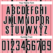 Load image into Gallery viewer, Custom Medium Pink Black-White Stripe Sublimation Soccer Uniform Jersey