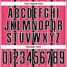 Load image into Gallery viewer, Custom Neon Pink Black-White Stripe Sublimation Soccer Uniform Jersey