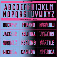 Загрузить изображение в средство просмотра галереи, Custom Black Light Blue-Pink Sublimation Gradient Fashion Soccer Uniform Jersey