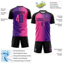 Charger l'image dans la galerie, Custom Purple Pink-Black Sublimation Gradient Fashion Soccer Uniform Jersey