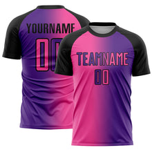 Charger l'image dans la galerie, Custom Purple Pink-Black Sublimation Gradient Fashion Soccer Uniform Jersey
