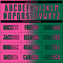 Загрузить изображение в средство просмотра галереи, Custom Kelly Green Pink-Black Sublimation Gradient Fashion Soccer Uniform Jersey