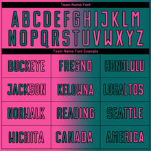 Load image into Gallery viewer, Custom Teal Pink-Black Sublimation Gradient Fashion Soccer Uniform Jersey