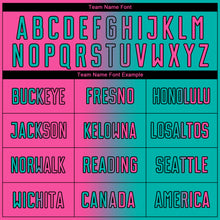 Загрузить изображение в средство просмотра галереи, Custom Aqua Pink-Black Sublimation Gradient Fashion Soccer Uniform Jersey