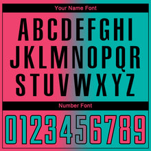 Load image into Gallery viewer, Custom Aqua Neon Pink-Black Sublimation Gradient Fashion Soccer Uniform Jersey