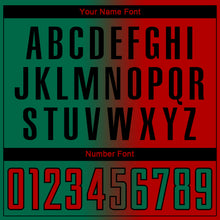 Загрузить изображение в средство просмотра галереи, Custom Red Kelly Green-Black Sublimation Gradient Fashion Soccer Uniform Jersey