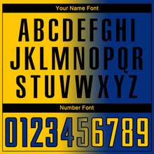 Load image into Gallery viewer, Custom Royal Yellow-Black Sublimation Gradient Fashion Soccer Uniform Jersey