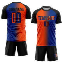 Загрузить изображение в средство просмотра галереи, Custom Royal Orange-Black Sublimation Gradient Fashion Soccer Uniform Jersey
