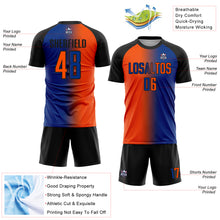 Загрузить изображение в средство просмотра галереи, Custom Royal Orange-Black Sublimation Gradient Fashion Soccer Uniform Jersey
