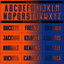 Загрузить изображение в средство просмотра галереи, Custom Royal Orange-Black Sublimation Gradient Fashion Soccer Uniform Jersey