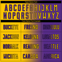 Загрузить изображение в средство просмотра галереи, Custom Purple Yellow-Black Sublimation Gradient Fashion Soccer Uniform Jersey