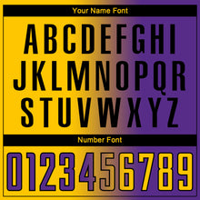 Загрузить изображение в средство просмотра галереи, Custom Purple Yellow-Black Sublimation Gradient Fashion Soccer Uniform Jersey