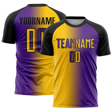 Загрузить изображение в средство просмотра галереи, Custom Purple Yellow-Black Sublimation Gradient Fashion Soccer Uniform Jersey