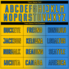 Загрузить изображение в средство просмотра галереи, Custom Powder Blue Yellow-Black Sublimation Gradient Fashion Soccer Uniform Jersey