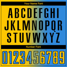 Загрузить изображение в средство просмотра галереи, Custom Powder Blue Yellow-Black Sublimation Gradient Fashion Soccer Uniform Jersey