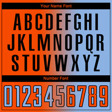 Загрузить изображение в средство просмотра галереи, Custom Light Blue Orange-Black Sublimation Gradient Fashion Soccer Uniform Jersey