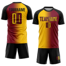 Charger l'image dans la galerie, Custom Crimson Yellow-Black Sublimation Gradient Fashion Soccer Uniform Jersey