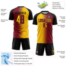 Charger l'image dans la galerie, Custom Crimson Yellow-Black Sublimation Gradient Fashion Soccer Uniform Jersey