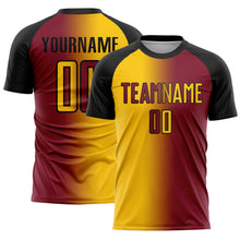 Charger l'image dans la galerie, Custom Crimson Yellow-Black Sublimation Gradient Fashion Soccer Uniform Jersey