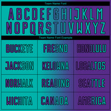 Загрузить изображение в средство просмотра галереи, Custom Purple Aqua-Black Sublimation Gradient Fashion Soccer Uniform Jersey