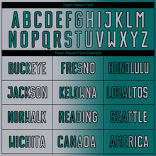 Load image into Gallery viewer, Custom Teal Gray-Navy Sublimation Gradient Fashion Soccer Uniform Jersey