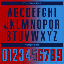 Laden Sie das Bild in den Galerie-Viewer, Custom Powder Blue Red-Navy Sublimation Gradient Fashion Soccer Uniform Jersey