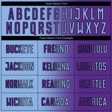 Загрузить изображение в средство просмотра галереи, Custom Purple Light Blue-Black Sublimation Gradient Fashion Soccer Uniform Jersey