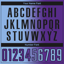 Загрузить изображение в средство просмотра галереи, Custom Purple Light Blue-Black Sublimation Gradient Fashion Soccer Uniform Jersey