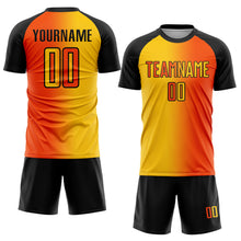 Charger l'image dans la galerie, Custom Orange Yellow-Black Sublimation Gradient Fashion Soccer Uniform Jersey