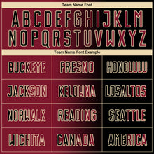 Laden Sie das Bild in den Galerie-Viewer, Custom Black Crimson-Cream Sublimation Gradient Fashion Soccer Uniform Jersey