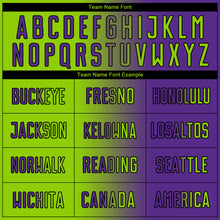 Загрузить изображение в средство просмотра галереи, Custom Purple Neon Green-Black Sublimation Gradient Fashion Soccer Uniform Jersey