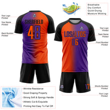 Загрузить изображение в средство просмотра галереи, Custom Purple Orange-Black Sublimation Gradient Fashion Soccer Uniform Jersey