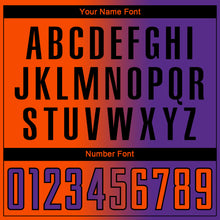 Загрузить изображение в средство просмотра галереи, Custom Purple Orange-Black Sublimation Gradient Fashion Soccer Uniform Jersey