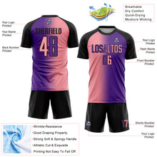 Charger l'image dans la galerie, Custom Purple Medium Pink-Black Sublimation Gradient Fashion Soccer Uniform Jersey
