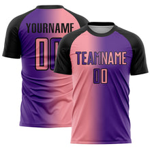 Charger l'image dans la galerie, Custom Purple Medium Pink-Black Sublimation Gradient Fashion Soccer Uniform Jersey