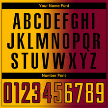 Laden Sie das Bild in den Galerie-Viewer, Custom Maroon Gold-Black Sublimation Gradient Fashion Soccer Uniform Jersey