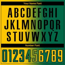 Load image into Gallery viewer, Custom Kelly Green Yellow-Black Sublimation Gradient Fashion Soccer Uniform Jersey