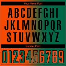 Загрузить изображение в средство просмотра галереи, Custom Kelly Green Orange-Black Sublimation Gradient Fashion Soccer Uniform Jersey