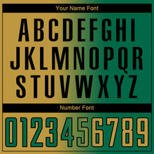 Загрузить изображение в средство просмотра галереи, Custom Kelly Green Old Gold-Black Sublimation Gradient Fashion Soccer Uniform Jersey