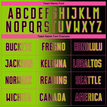 Laden Sie das Bild in den Galerie-Viewer, Custom Black Neon Green-Pink Sublimation Gradient Fashion Soccer Uniform Jersey