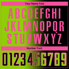 Laden Sie das Bild in den Galerie-Viewer, Custom Black Neon Green-Pink Sublimation Gradient Fashion Soccer Uniform Jersey