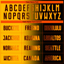 Load image into Gallery viewer, Custom Black Gold-Orange Sublimation Gradient Fashion Soccer Uniform Jersey