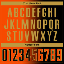 Laden Sie das Bild in den Galerie-Viewer, Custom Black Orange-Old Gold Sublimation Gradient Fashion Soccer Uniform Jersey