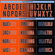 Laden Sie das Bild in den Galerie-Viewer, Custom Black Orange-Light Blue Sublimation Gradient Fashion Soccer Uniform Jersey