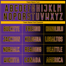 Charger l'image dans la galerie, Custom Black Purple-Gold Sublimation Gradient Fashion Soccer Uniform Jersey