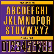 Charger l'image dans la galerie, Custom Black Purple-Gold Sublimation Gradient Fashion Soccer Uniform Jersey